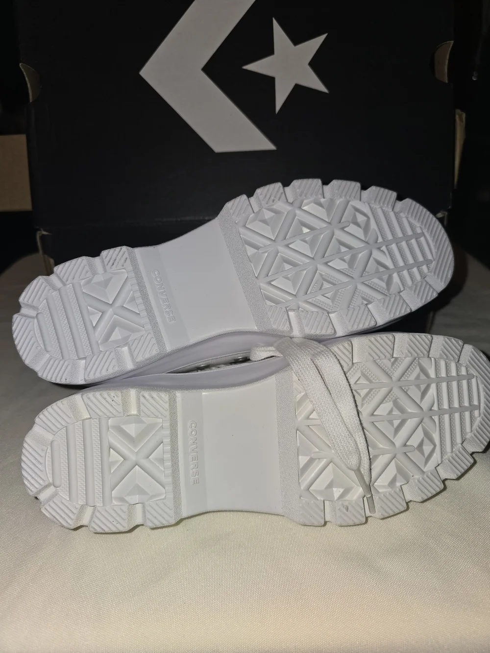 Converse White High-Top Canvas Platform Sneakers